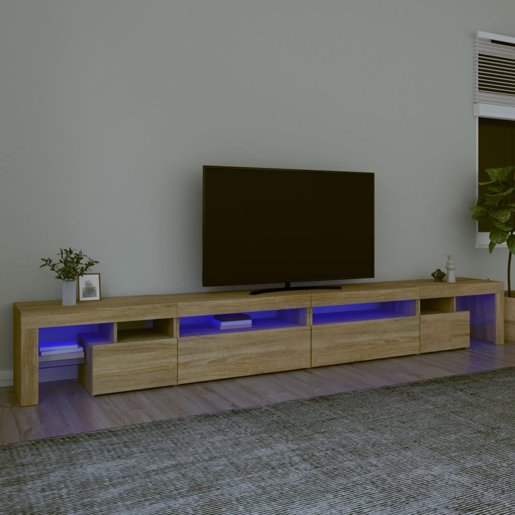 E-shop vidaXL TV skrinka s LED svetlami dub sonoma 290x36,5x40 cm