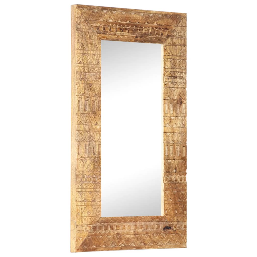 E-shop vidaXL Ručne vyrezávané zrkadlo 80x50x2,5cm masívne mangovníkové drevo