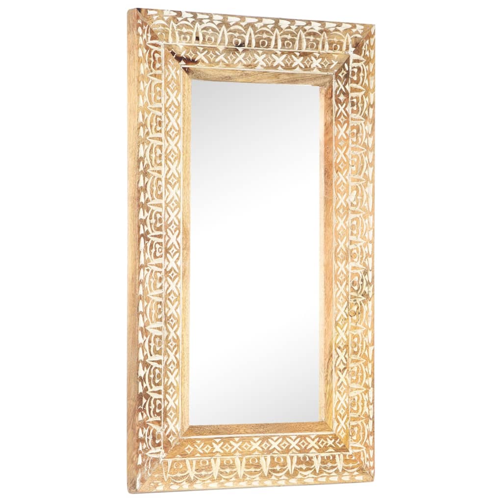 E-shop vidaXL Ručne vyrezávané zrkadlo 80x50x2,6cm masívne mangovníkové drevo