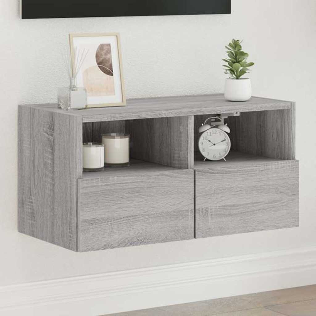 E-shop vidaXL TV nástenná skrinka sivá sonoma 60x30x30 cm kompozitné drevo