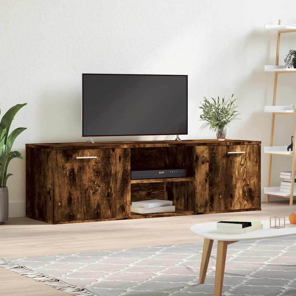 E-shop vidaXL TV skrinka dymový dub 120x34x37 cm kompozitné drevo