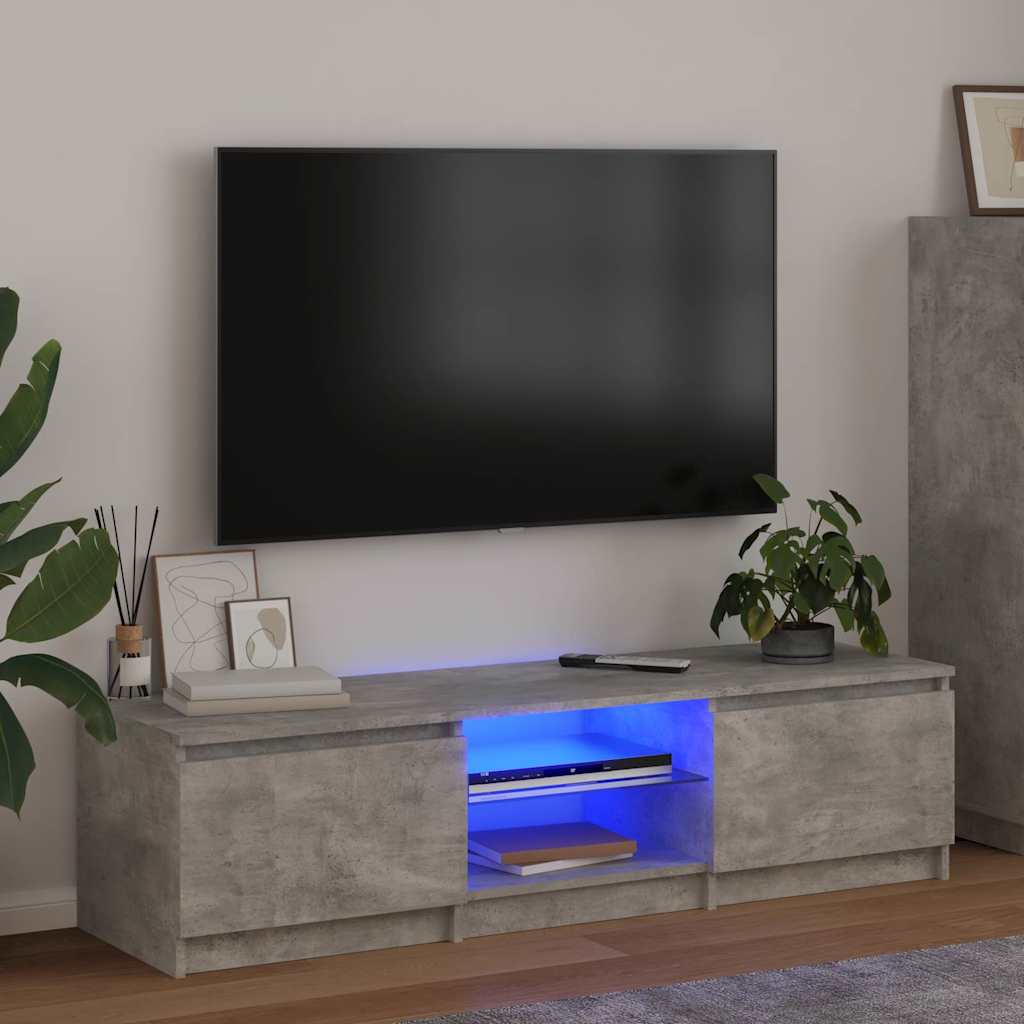 E-shop vidaXL TV skrinka s LED svetlami betónovo-sivá 140x40x36 cm