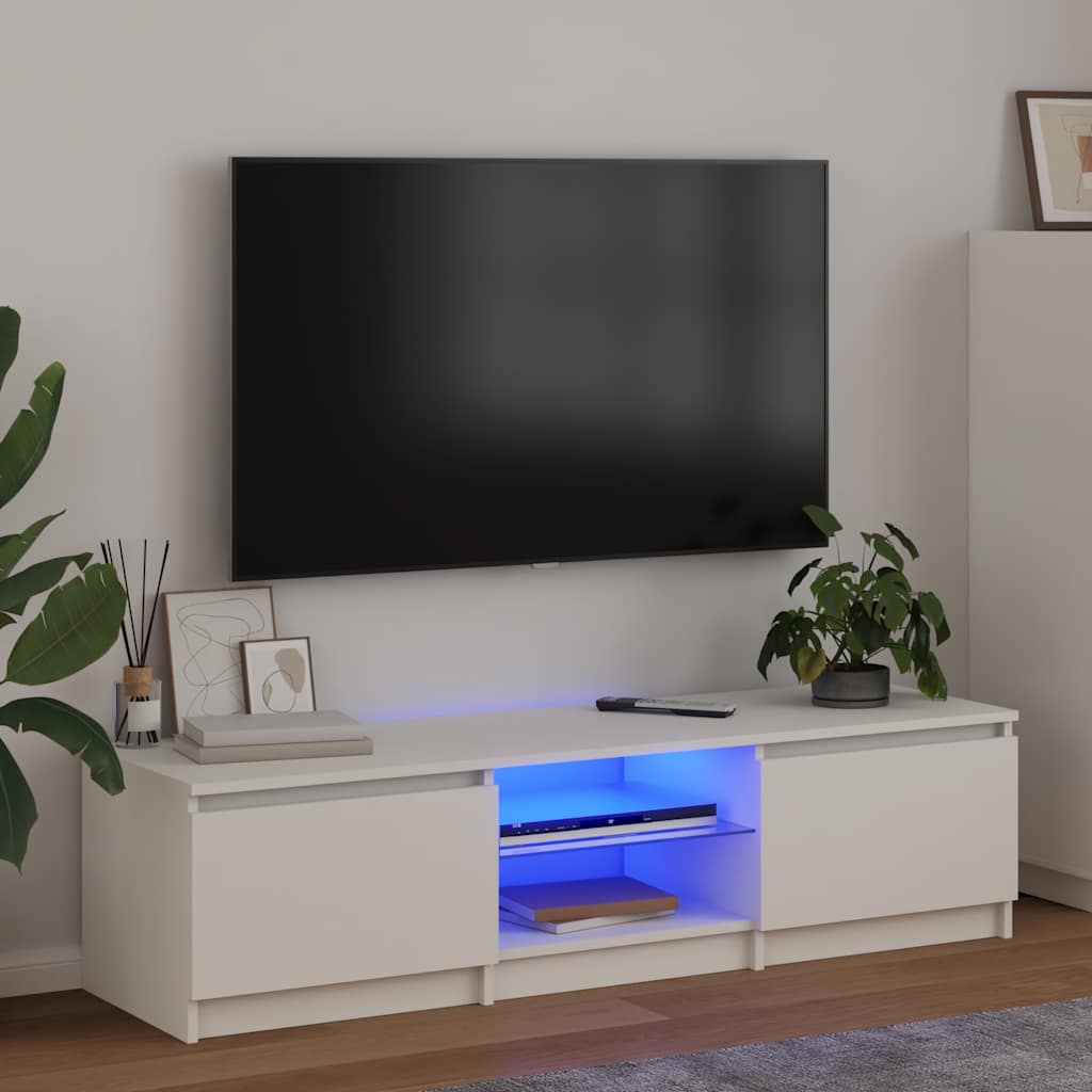 E-shop vidaXL TV skrinka s LED svetlami biela 140x40x36 cm