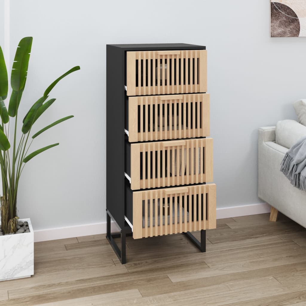 E-shop vidaXL Vysoká skrinka čierna 40x30x95 cm kompozitné drevo