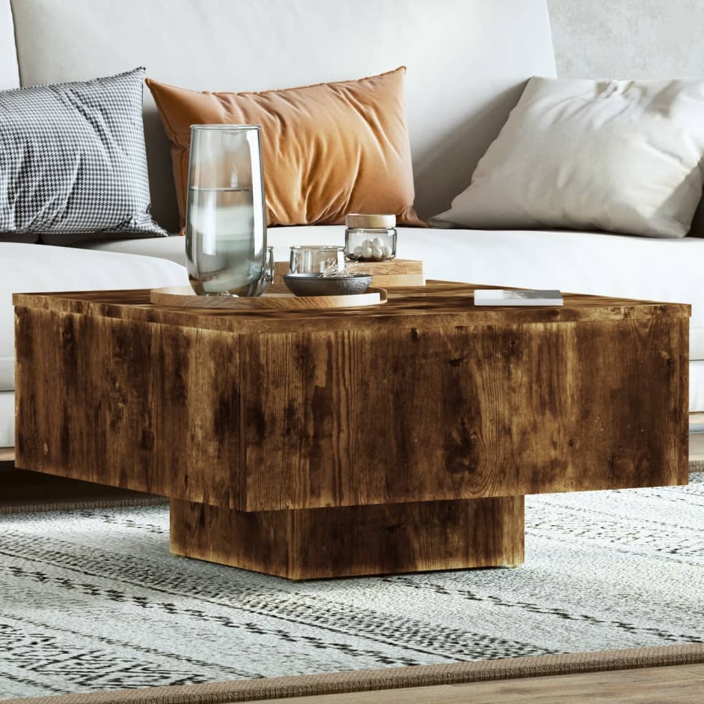 E-shop vidaXL Konferenčný stolík dymový dub 60x60x31,5 cm spracované drevo