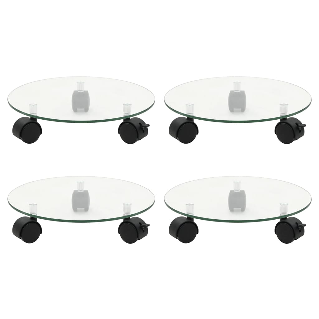 E-shop vidaXL Podstavce pod kvetináč 4 ks 28 cm tvrdené sklo okrúhle