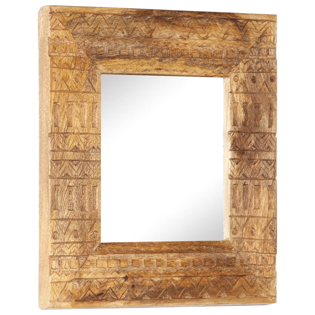 E-shop vidaXL Ručne vyrezávané zrkadlo 50x50x2,5cm masívne mangovníkové drevo