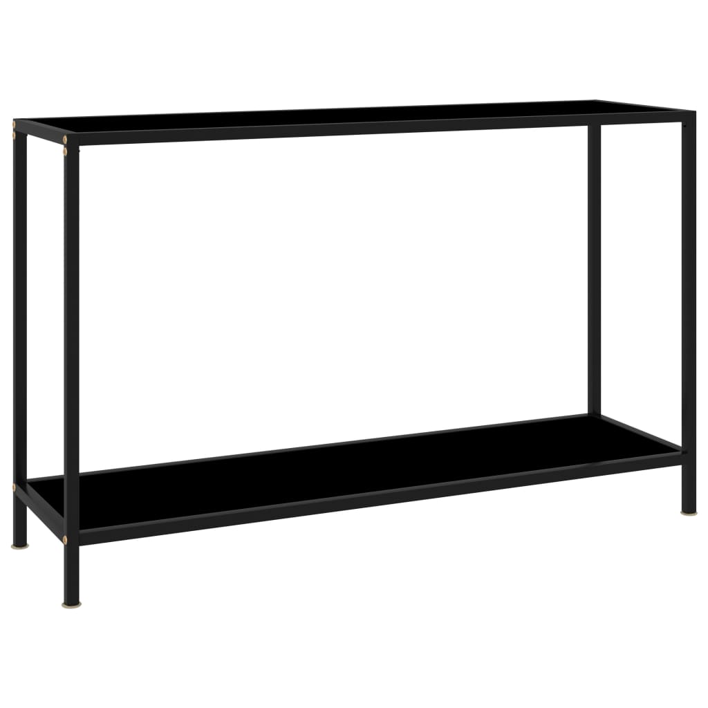 E-shop vidaXL Konzolový stolík, čierny 120x35x75 cm, tvrdené sklo