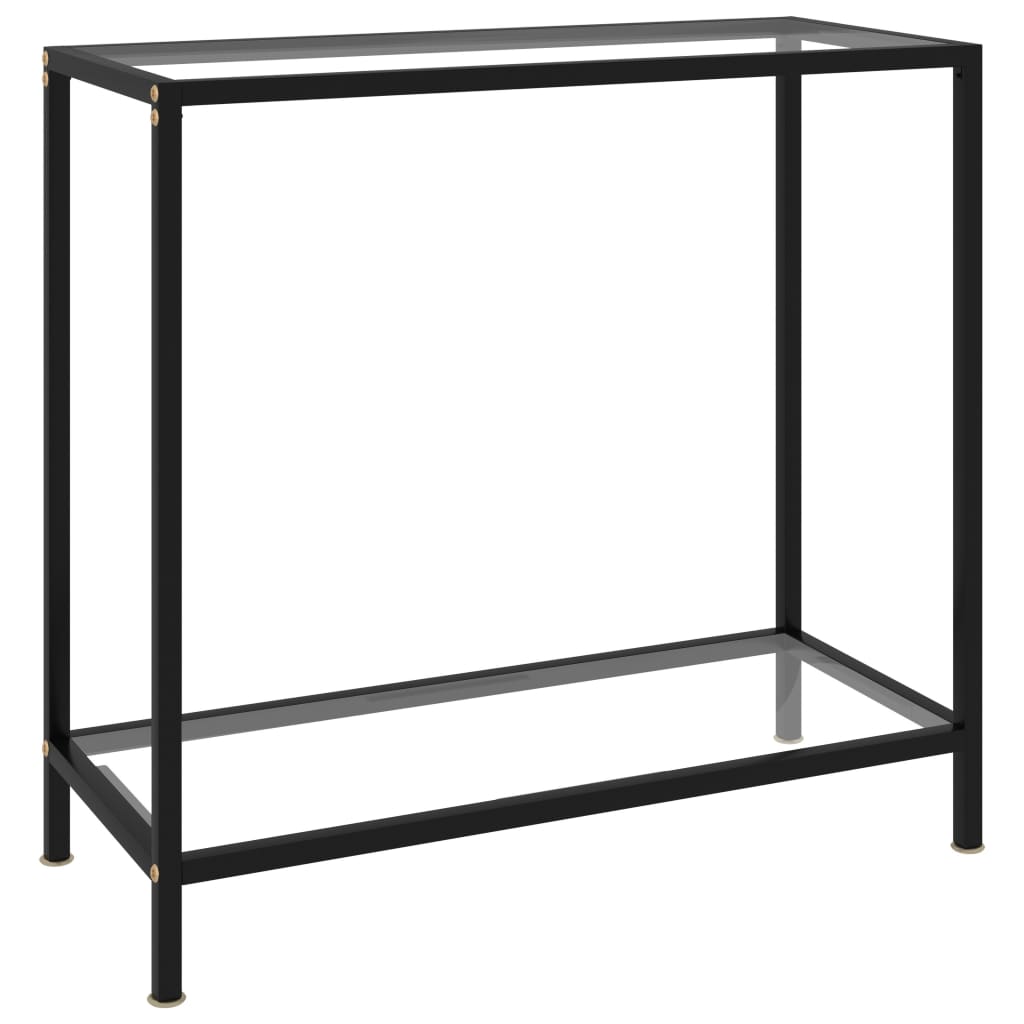 E-shop vidaXL Konzolový stolík, priehľadný 80x35x75 cm, tvrdené sklo