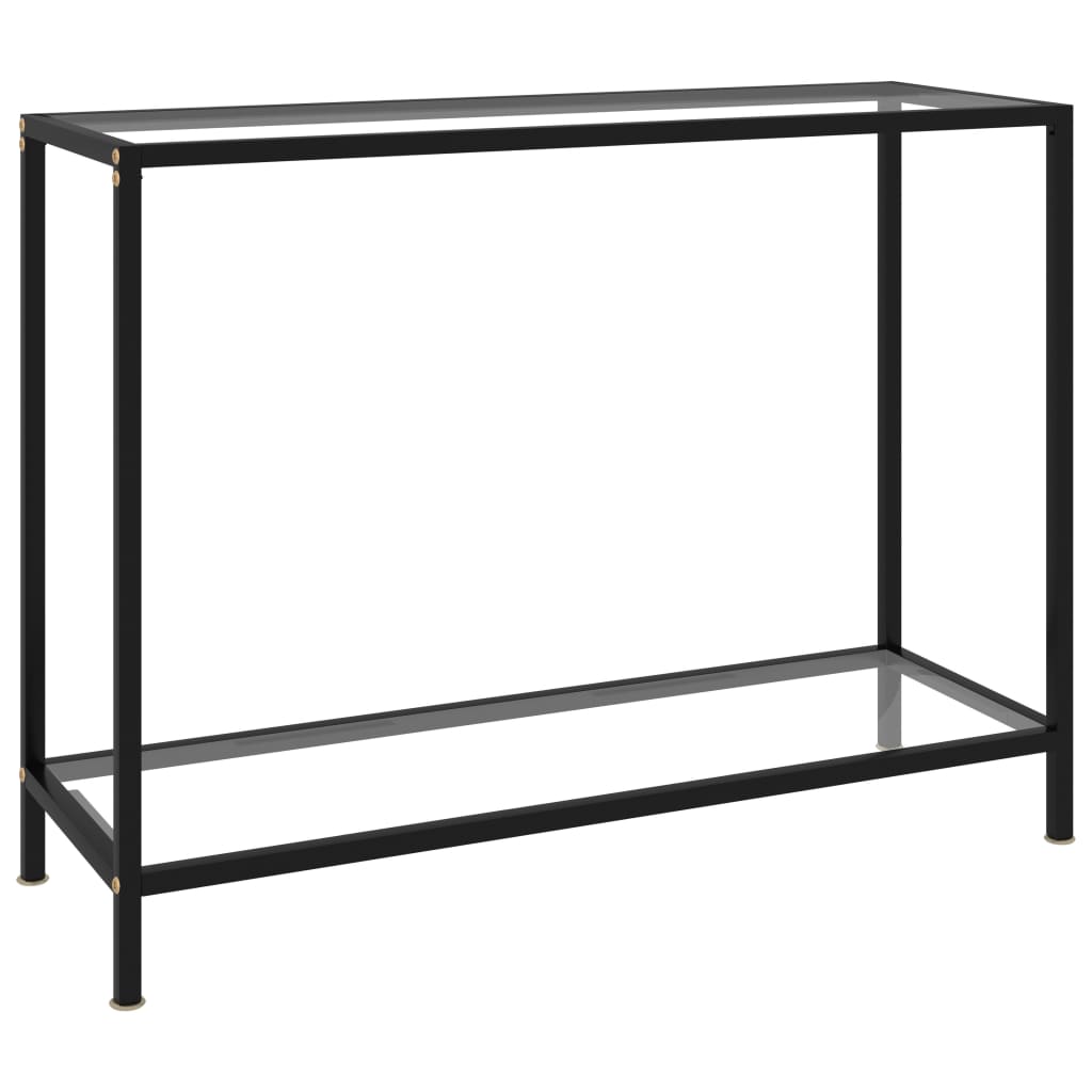 E-shop vidaXL Konzolový stolík, priehľadný 100x35x75 cm, tvrdené sklo