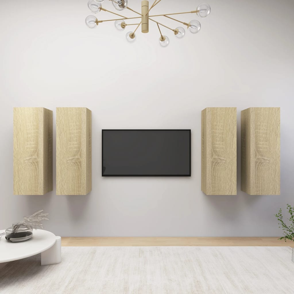 E-shop vidaXL TV skrinky 4 ks, dub sonoma 30,5x30x90 cm, kompozitné drevo