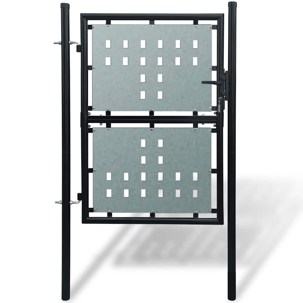 E-shop vidaXL Čierna jednokrídlová plotová bránka 100x200 cm