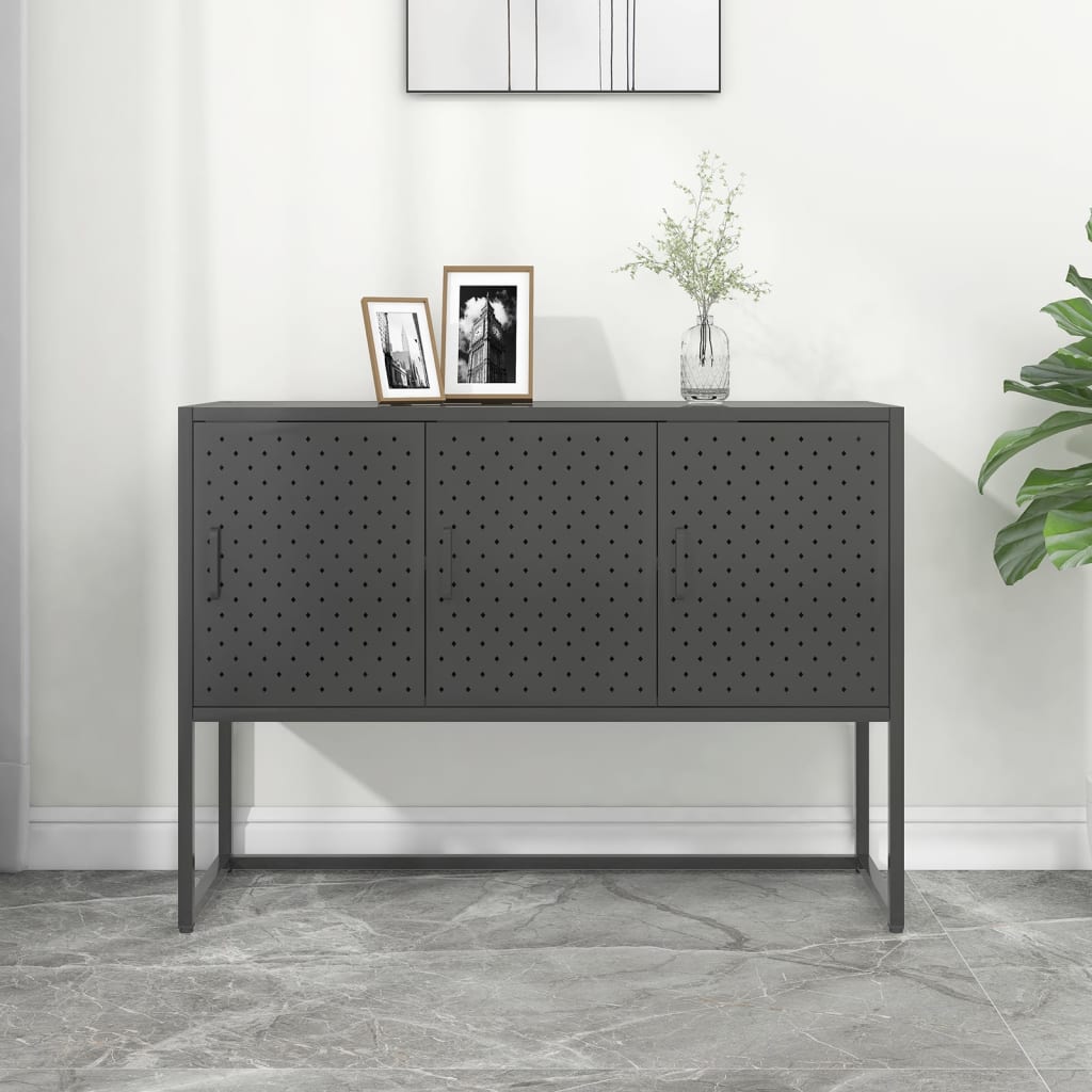 E-shop vidaXL Komoda antracitová 105x35x75 cm oceľ