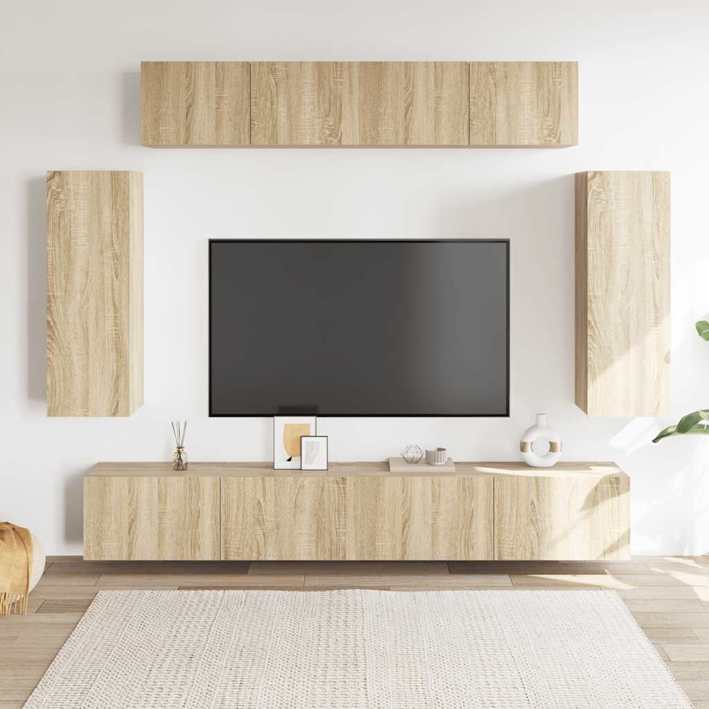 E-shop vidaXL 6-dielna súprava TV skriniek dub sonoma kompozitné drevo