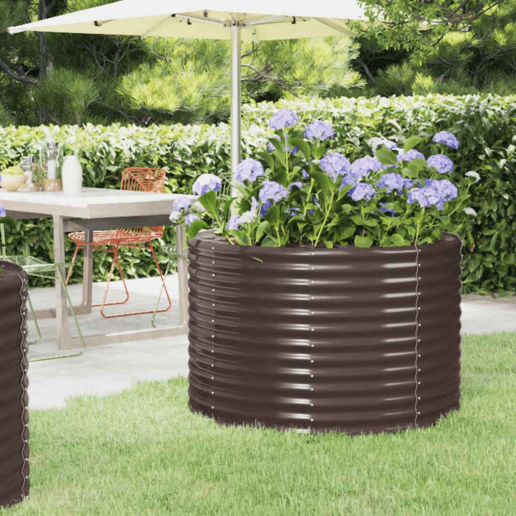 E-shop vidaXL Vyvýšený záhradný záhon pozinkovaná oceľ 100x100x68 cm hnedý