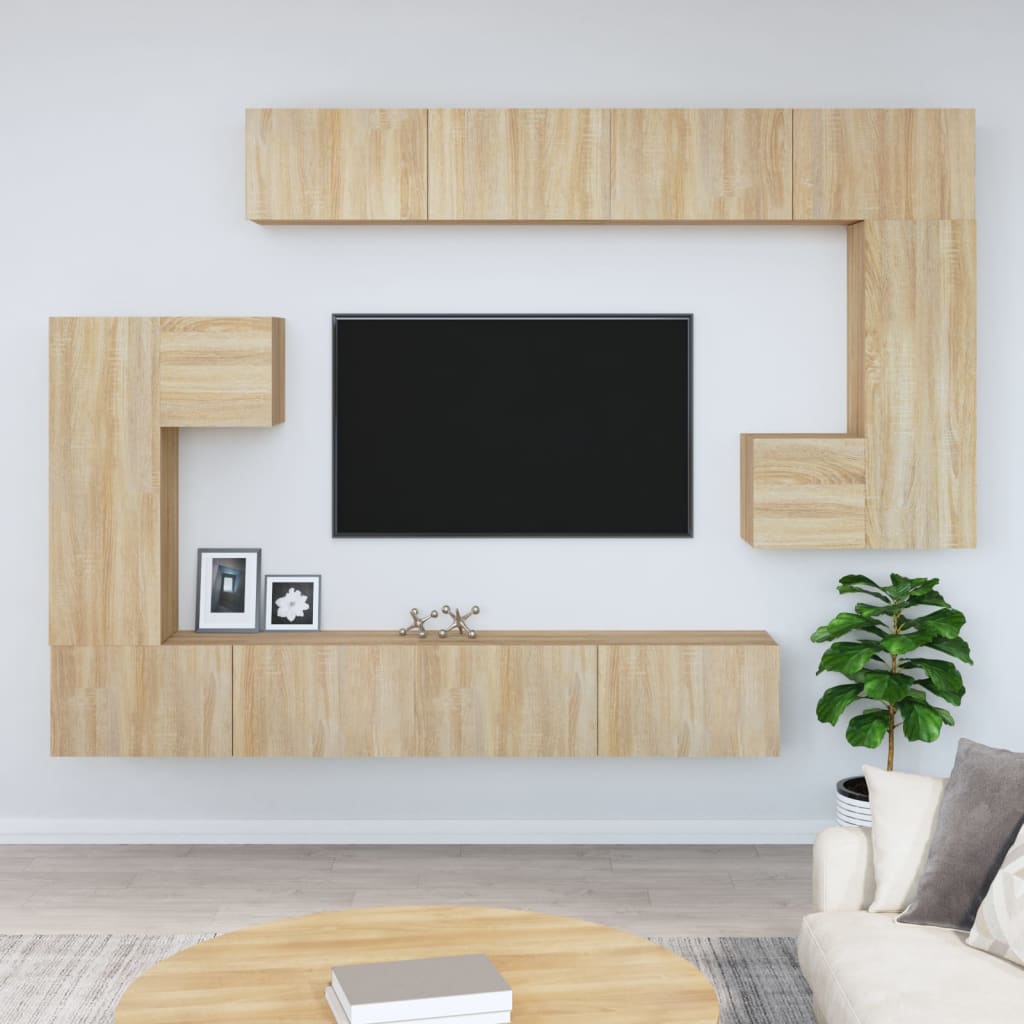 E-shop vidaXL Nástenná TV skrinka dub sonoma spracované drevo