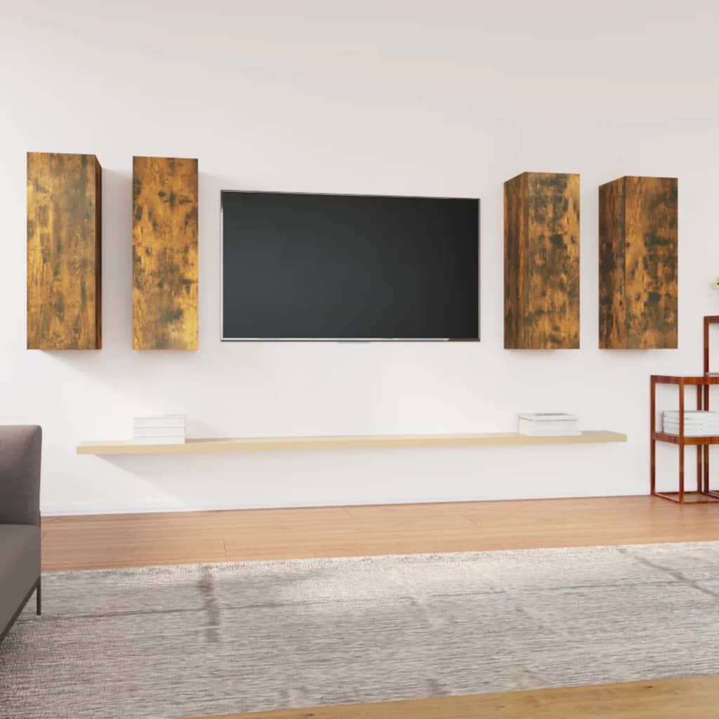 E-shop vidaXL TV skrinky 4 ks dymový dub 30,5x30x90 cm spracované drevo