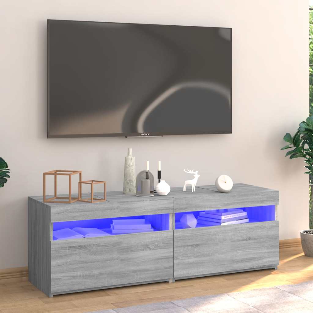 E-shop vidaXL TV skrinka s LED, sivý dub sonoma 120x35x40 cm
