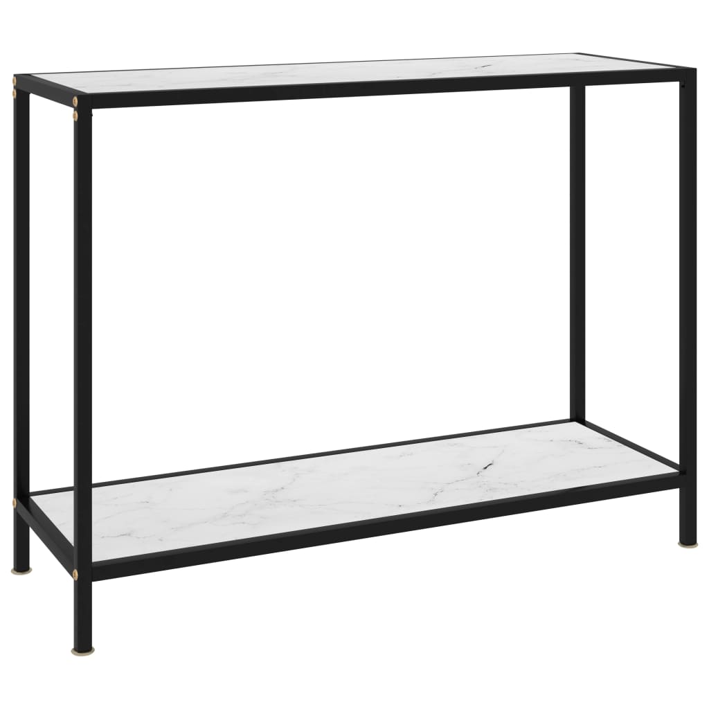 E-shop vidaXL Konzolový stolík, biely 100x35x75 cm, tvrdené sklo