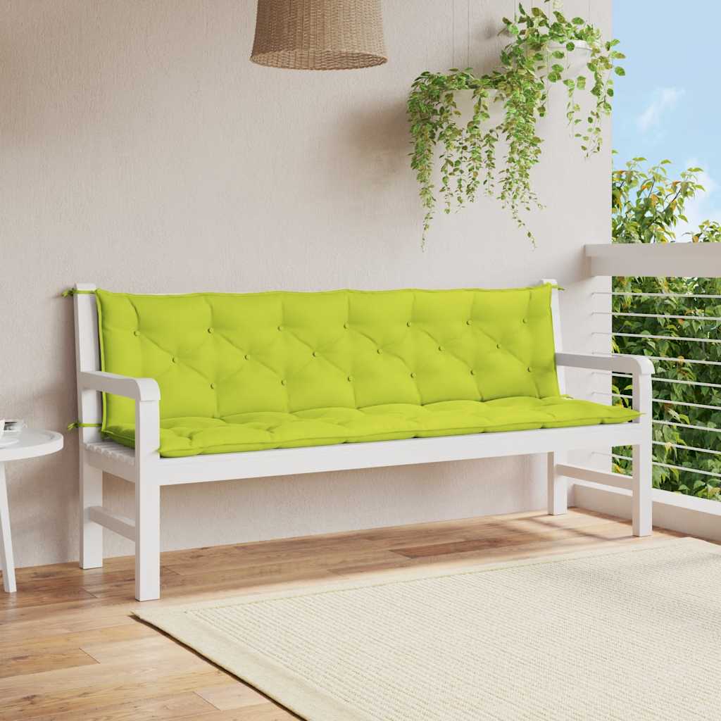 E-shop vidaXL Podložka na záhradnú lavicu, jasnozelená 200x(50+50)x7cm oxford