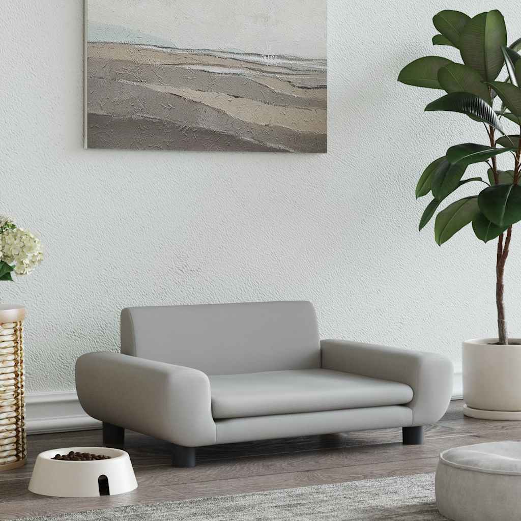 E-shop vidaXL Posteľ pre psa bledosivá 70x45x33 cm zamat