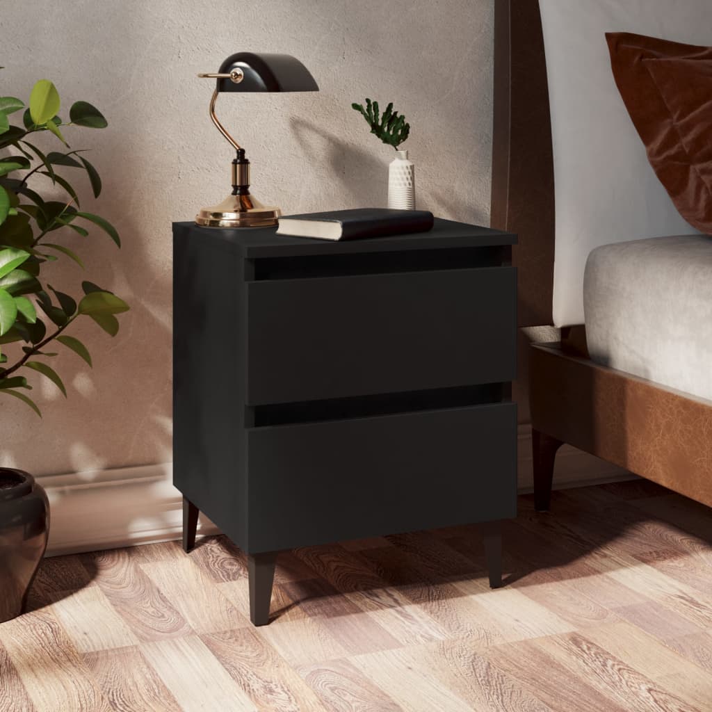 E-shop vidaXL Nočný stolík, čierny 40x35x50 cm, kompozitné drevo