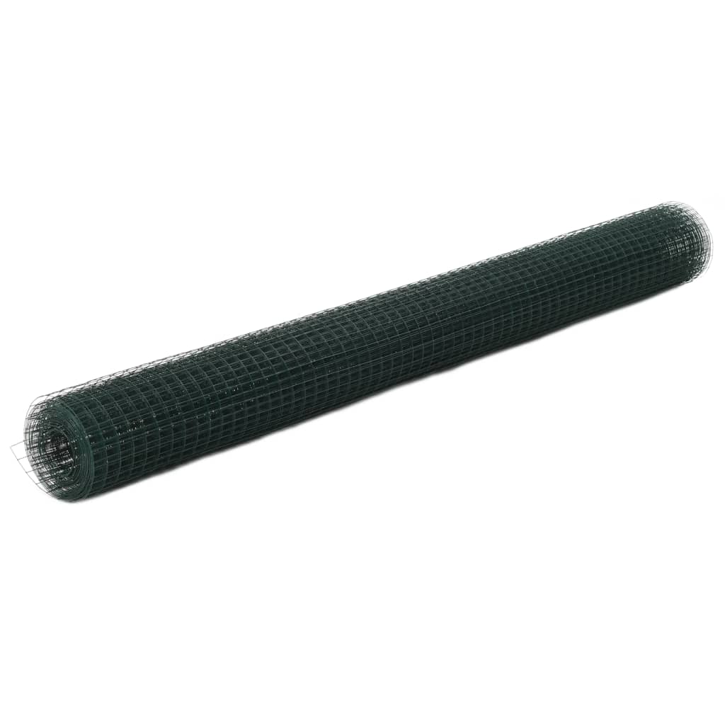 E-shop vidaXL Drôtené pletivo, oceľ potiahnutá PVC 25x1,5 m, zelené