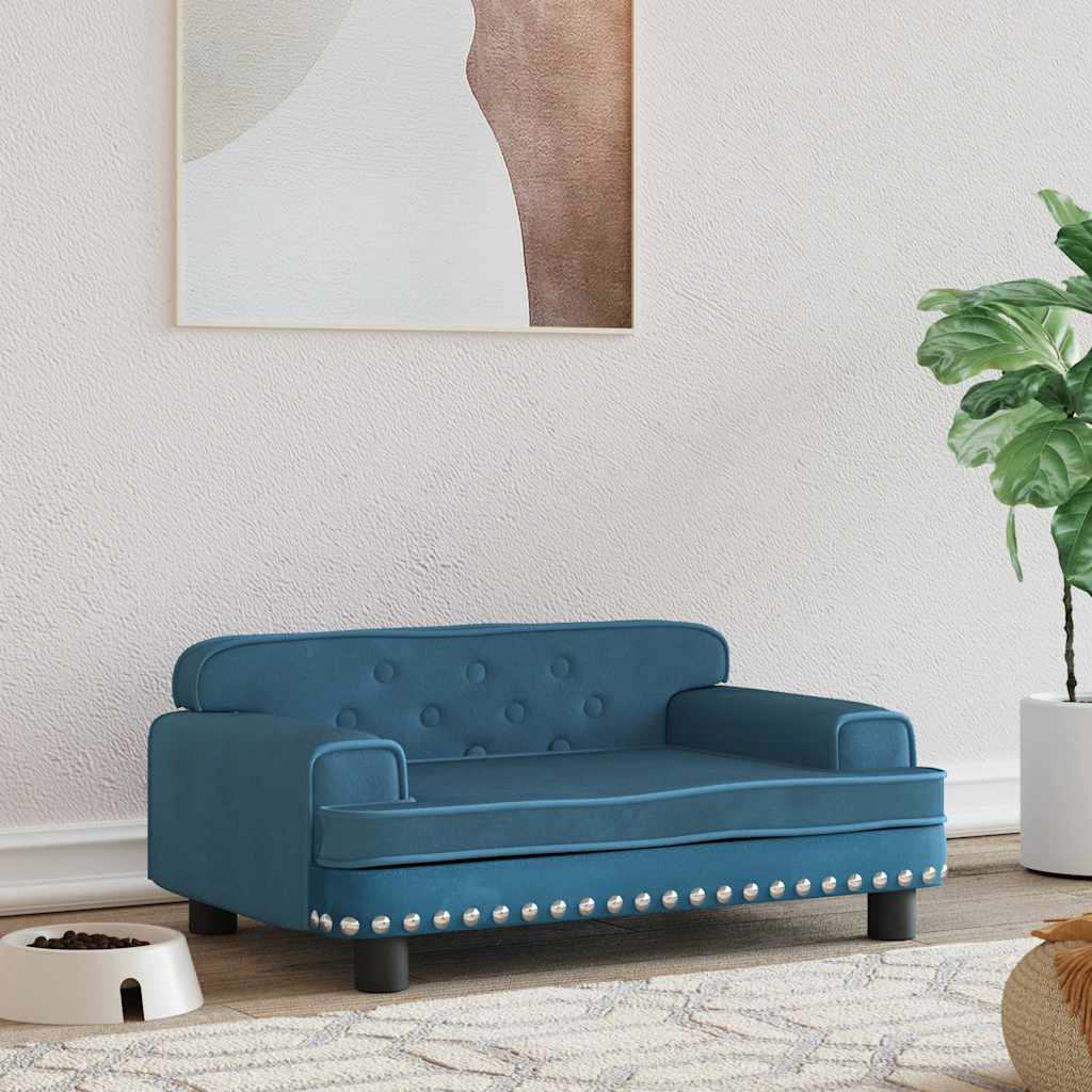 E-shop vidaXL Pelech pre psa, modrý 70x45x30 cm, zamat