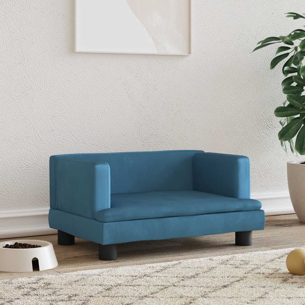 E-shop vidaXL Pelech pre psa modrý 60x40x30 cm zamat