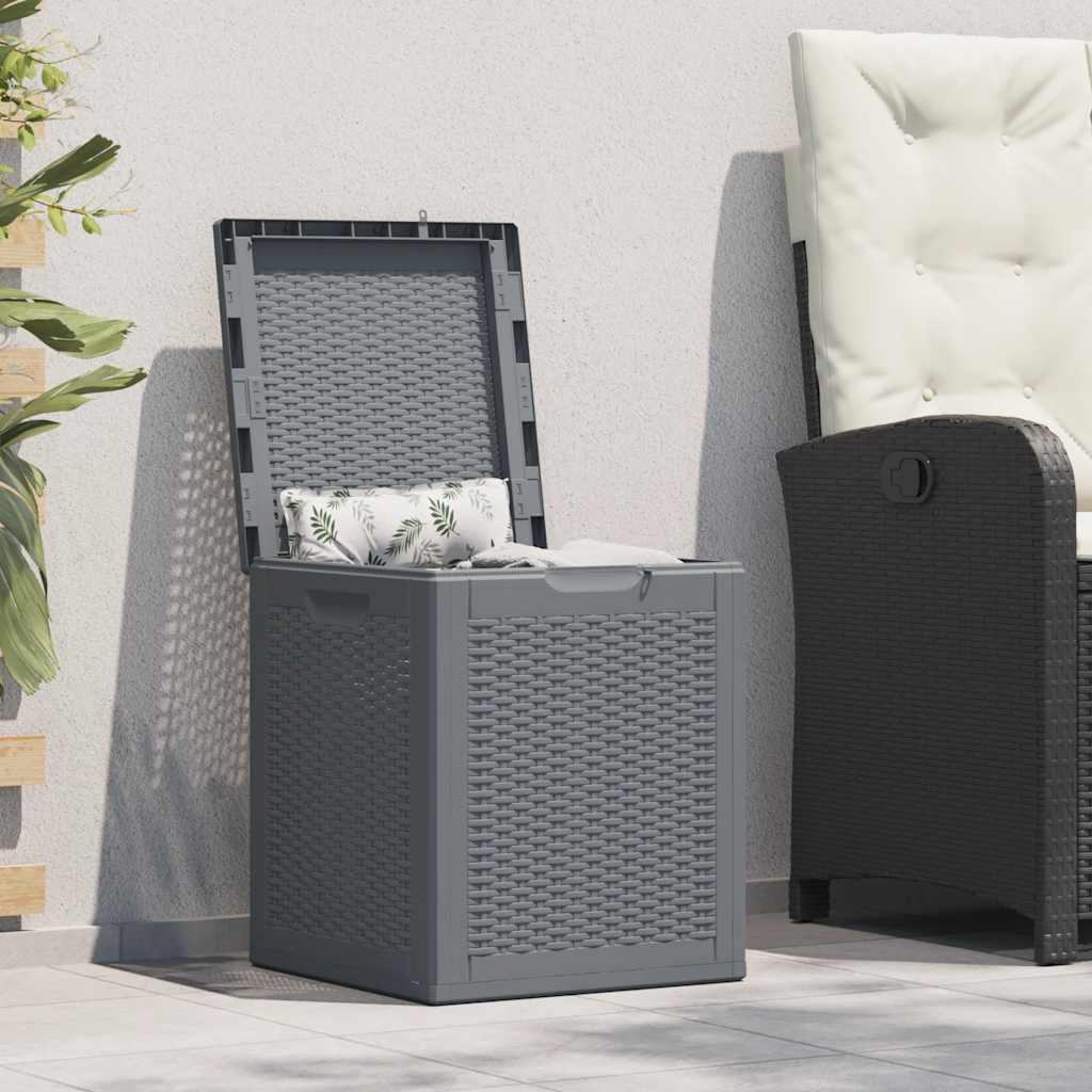 E-shop vidaXL Záhradný úložný box sivý PP ratan 90 l