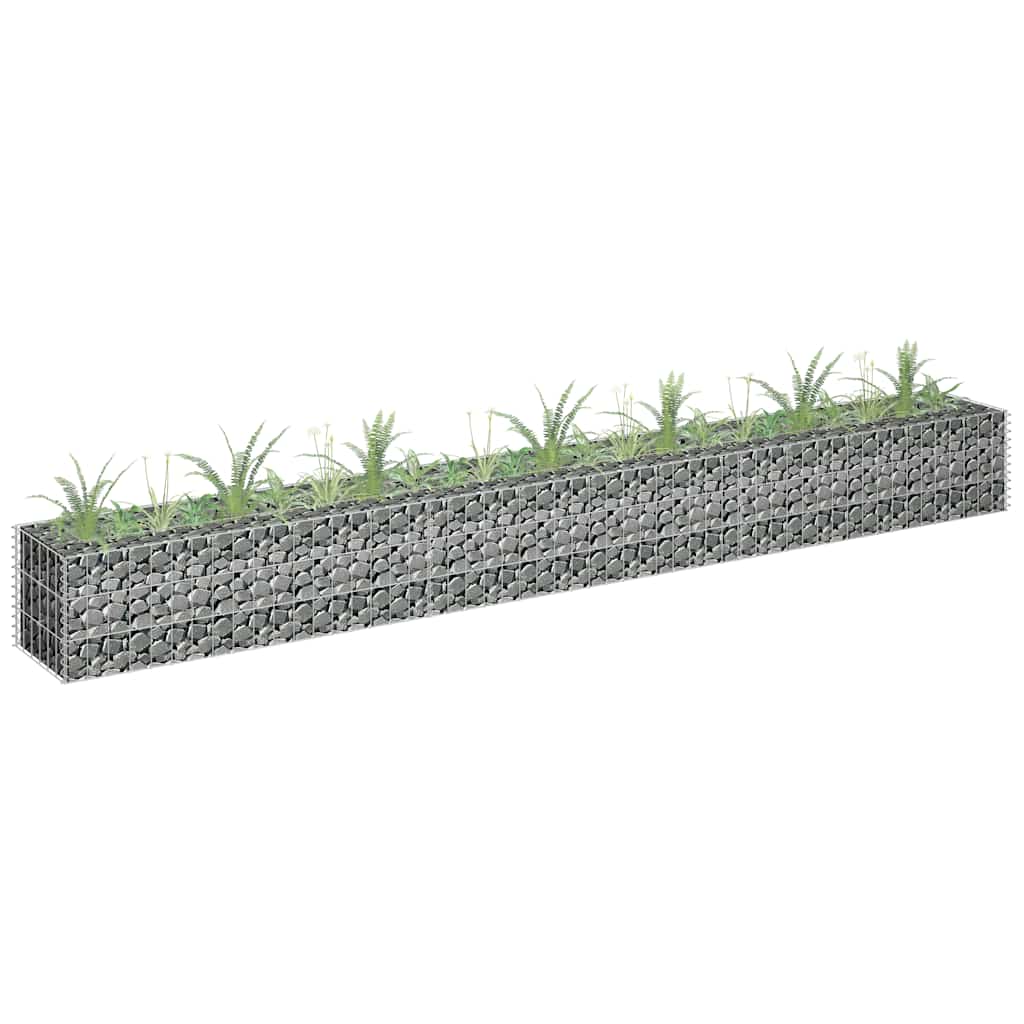 E-shop vidaXL Gabiónový vyvýšený záhon, pozinkovaná oceľ 270x30x30 cm