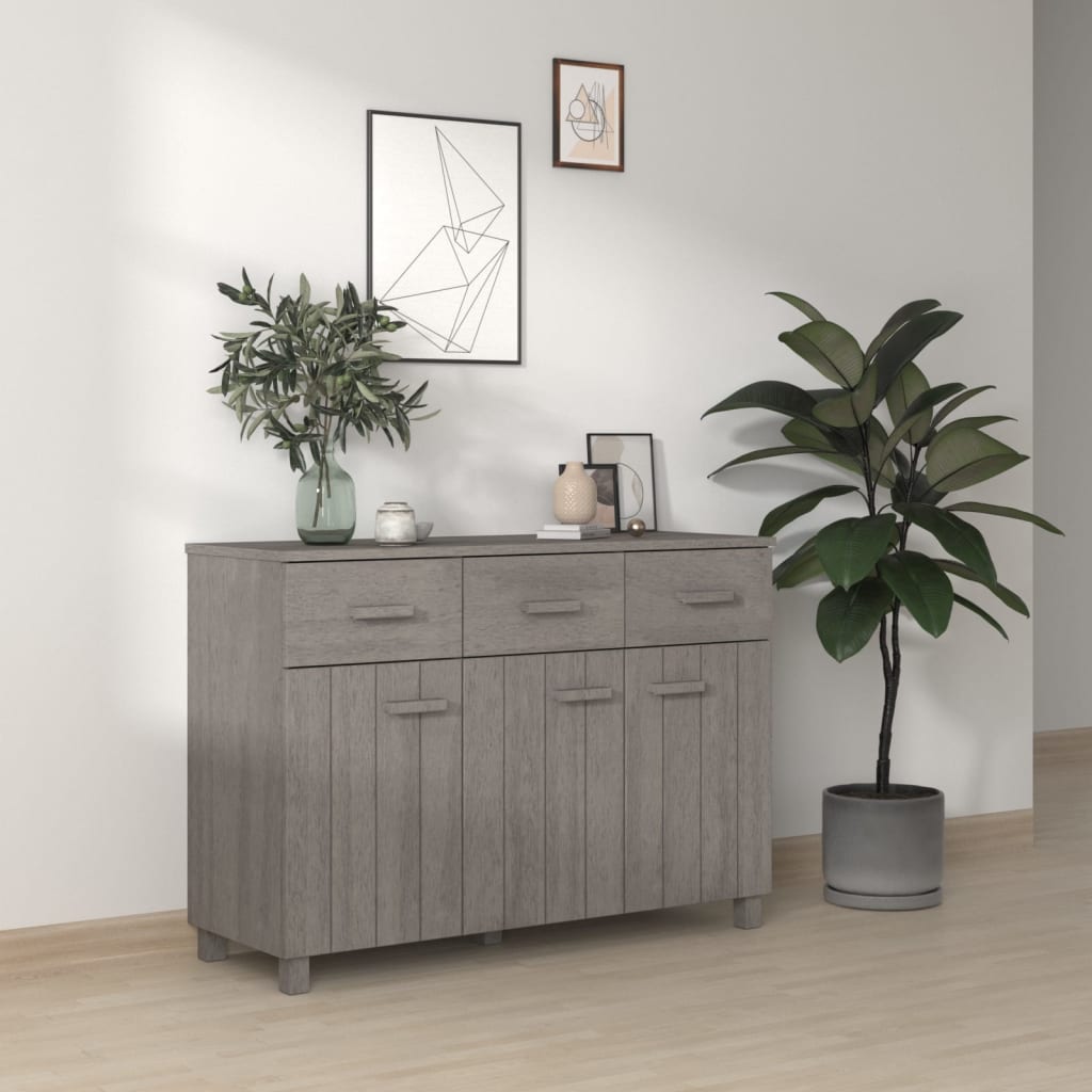 E-shop vidaXL Komoda HAMAR, svetlosivá 113x40x80 cm, borovicový masív