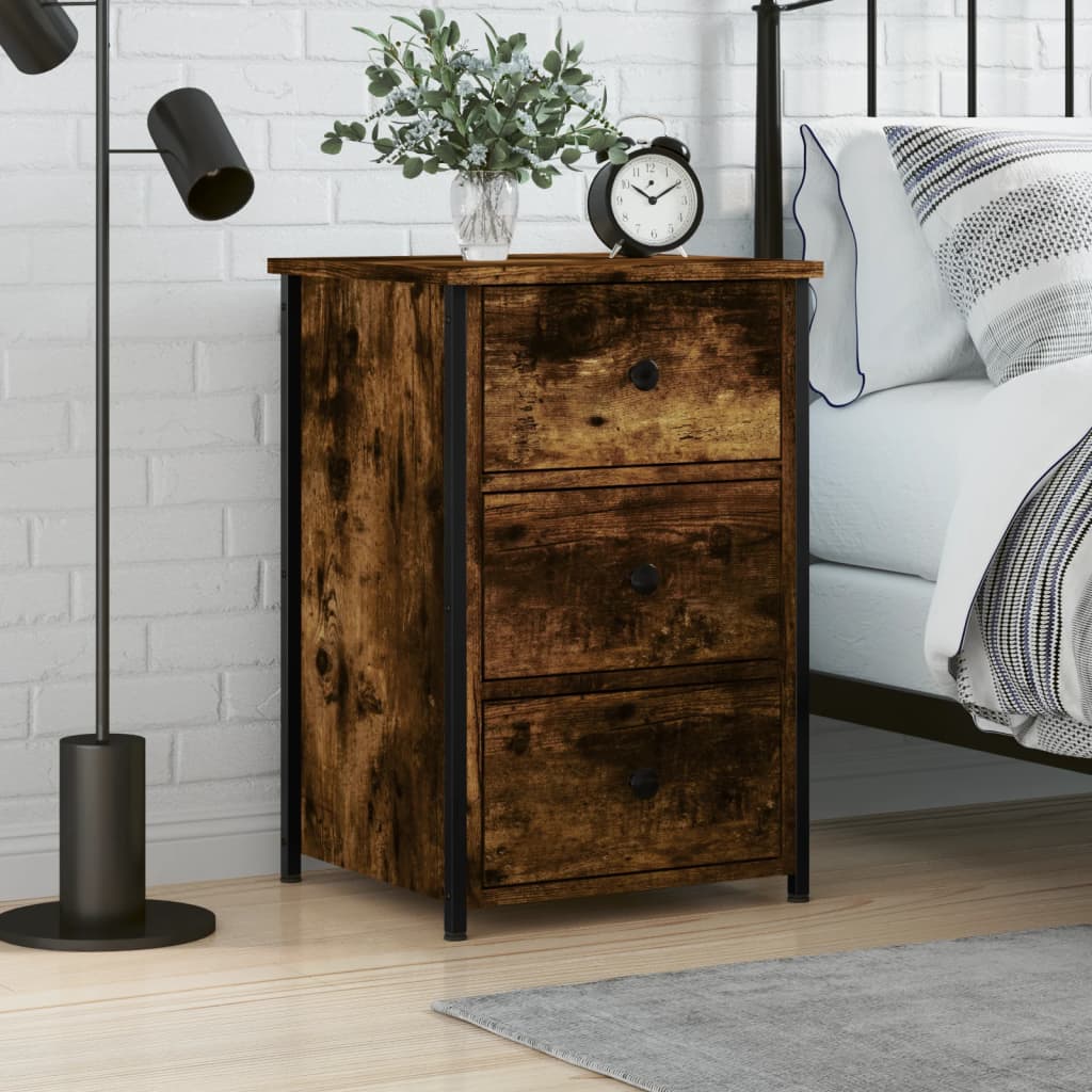 E-shop vidaXL Nočný stolík dymový dub 40x36x60 cm kompozitné drevo
