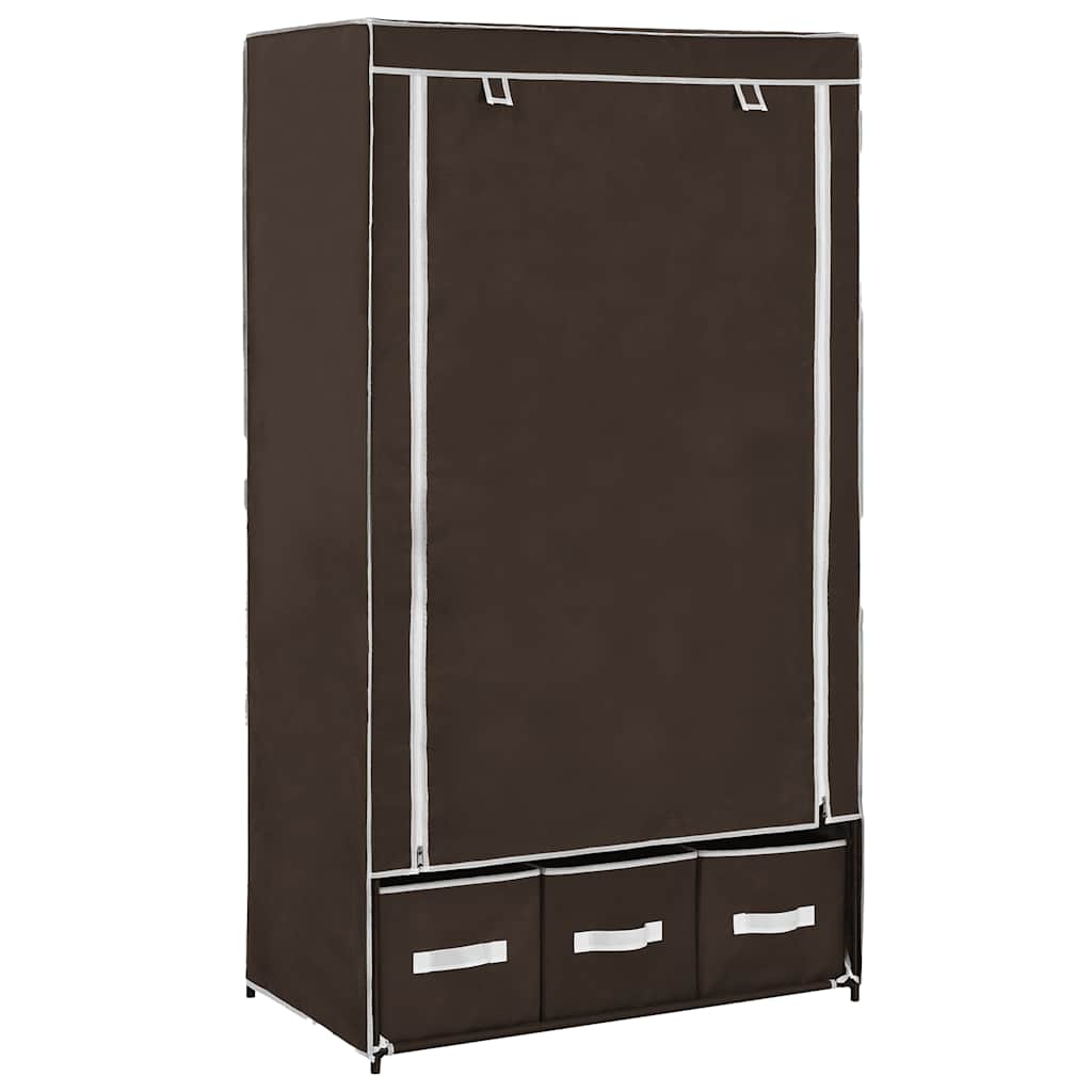 E-shop vidaXL Šatník hnedý 87x49x159 cm látkový