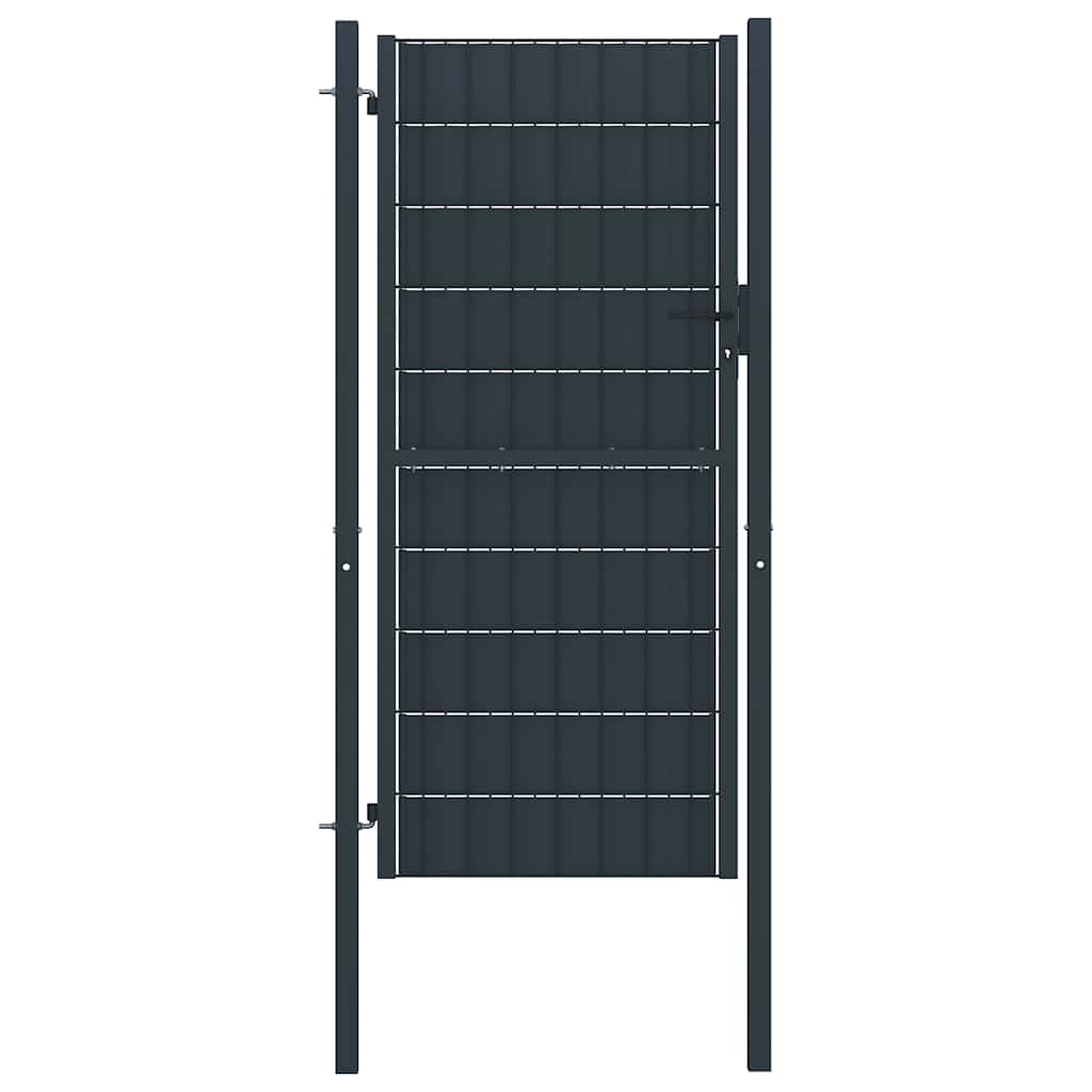 E-shop vidaXL Plotová brána PVC a oceľ 100x164 cm antracitová