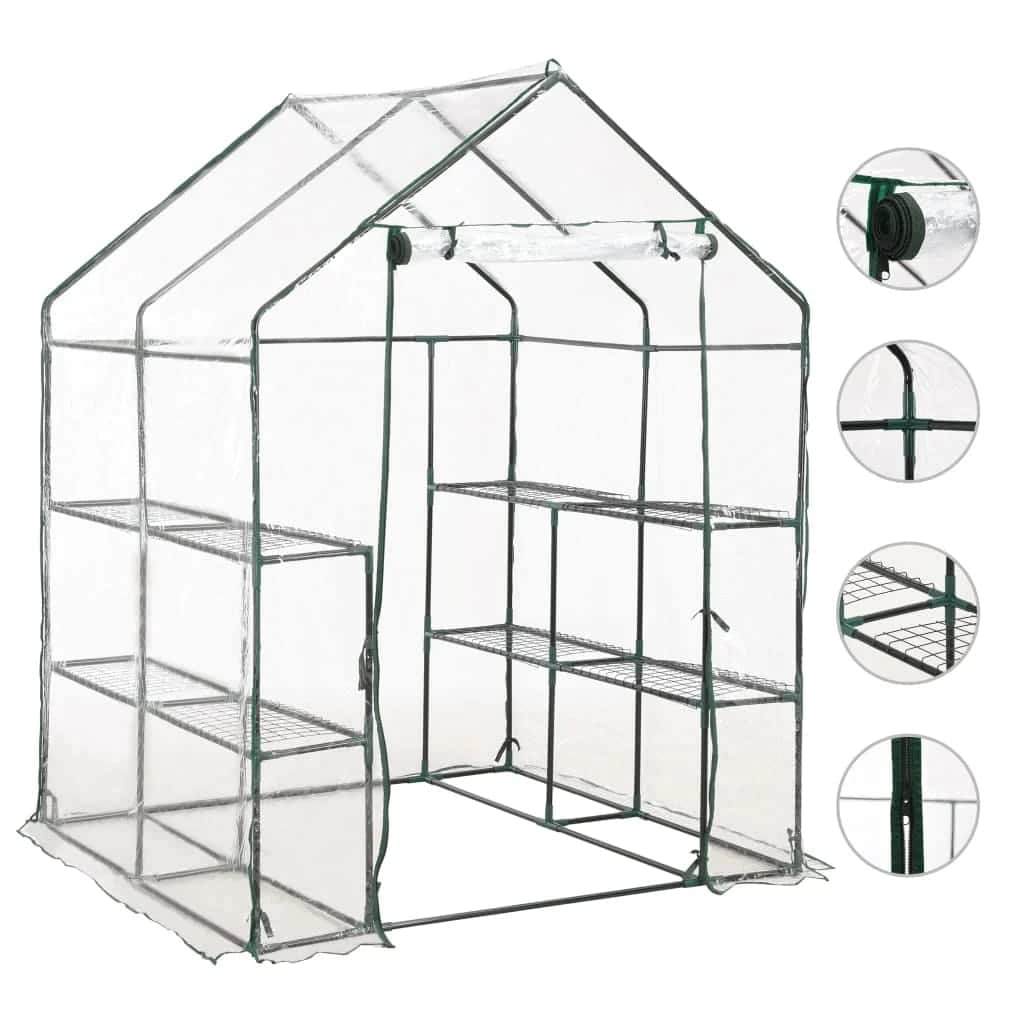 E-shop vidaXL Skleník s 8 policami 143x143x195 cm