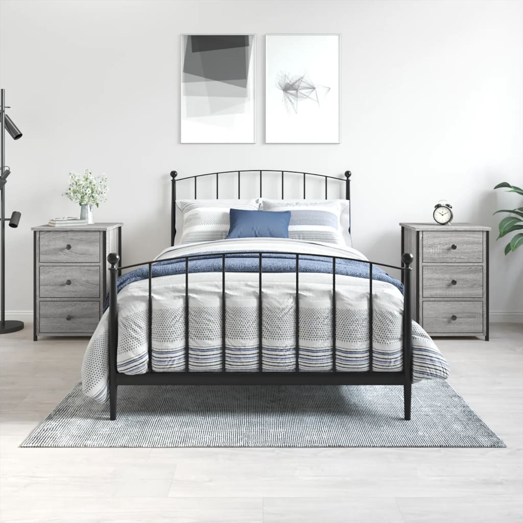 E-shop vidaXL Nočné stolíky 2 ks sivé sonoma 40x36x60 cm kompozitné drevo