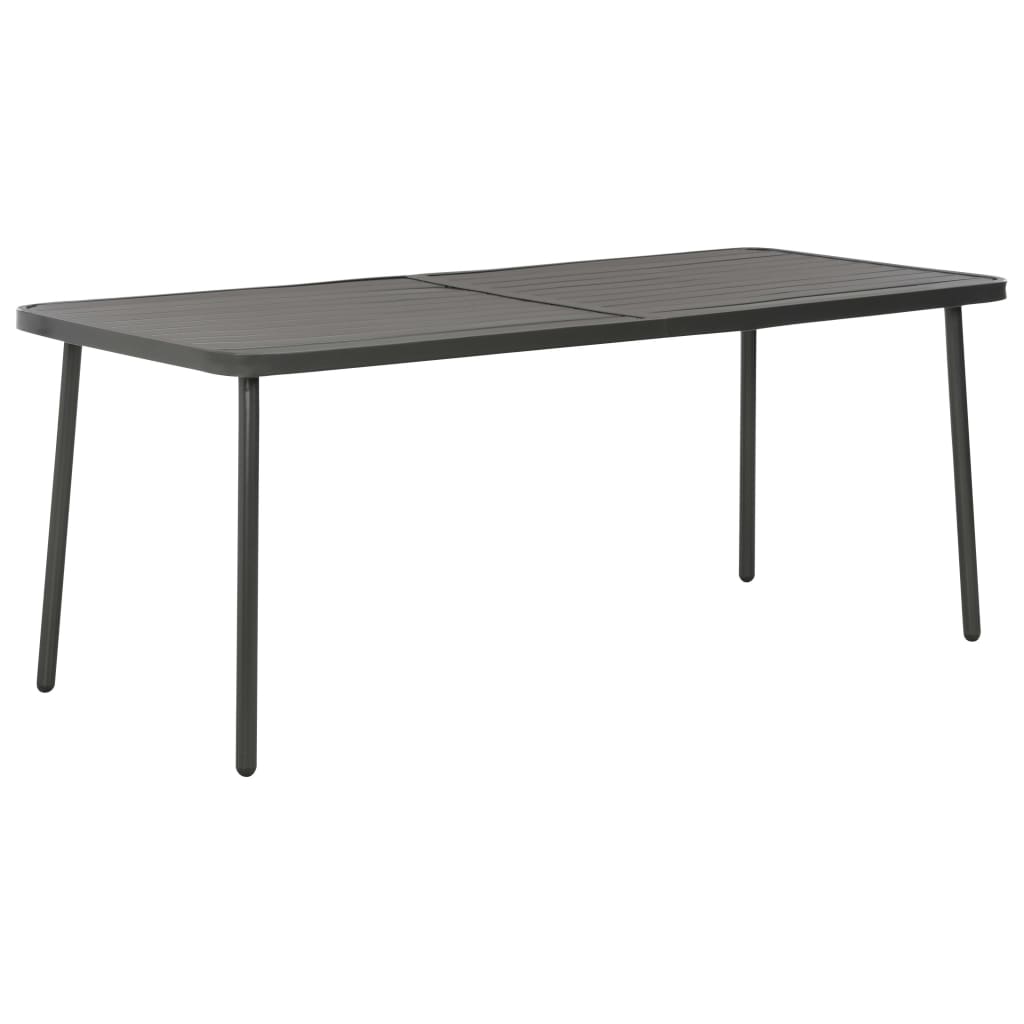 E-shop vidaXL Záhradný stôl tmavosivý 180x83x72 cm oceľový
