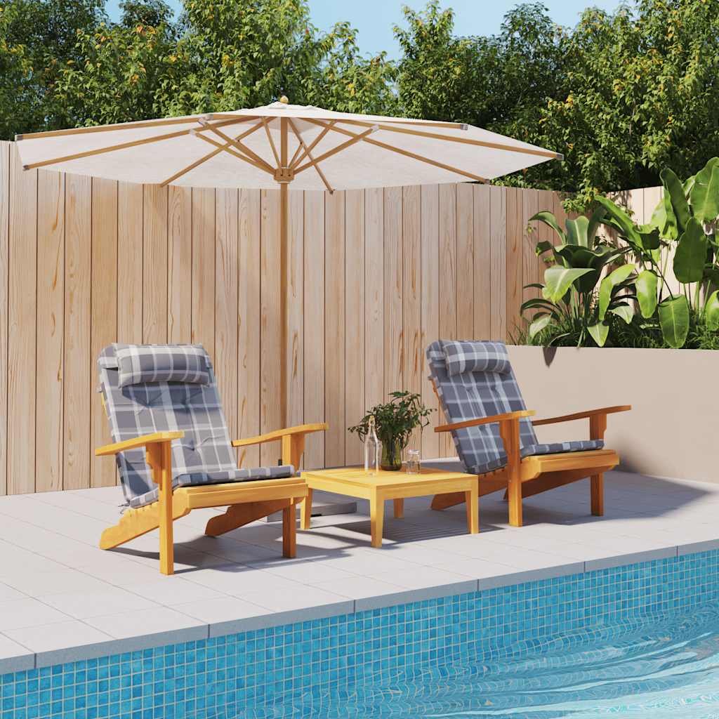 E-shop vidaXL Podušky na stoličky Adirondack 2 ks sivé kocky oxfordská látka