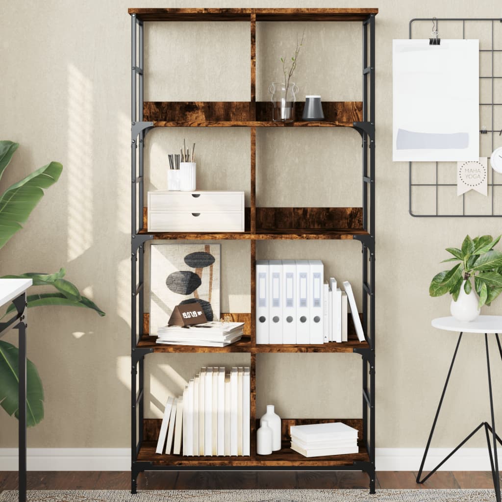 E-shop vidaXL Knižnica dymový dub 78,5x33x153 cm kompozitné drevo