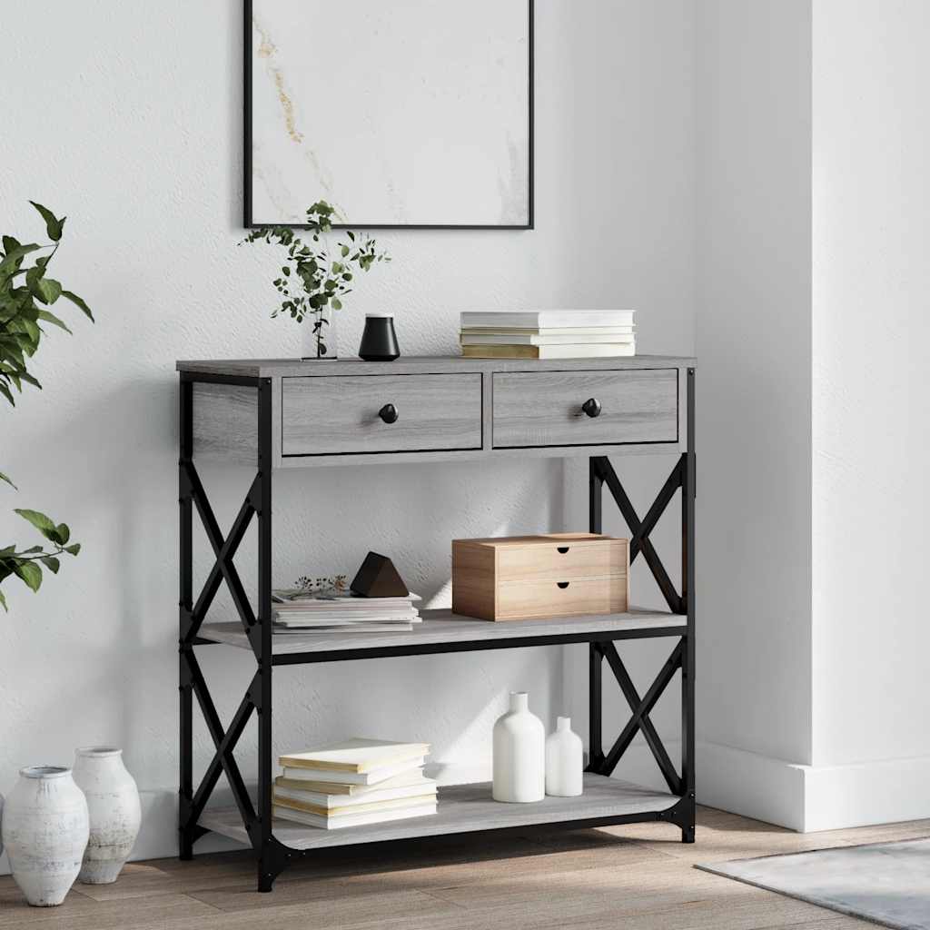 E-shop vidaXL Konzolový stolík sivý sonoma 75x28x75 cm kompozitné drevo