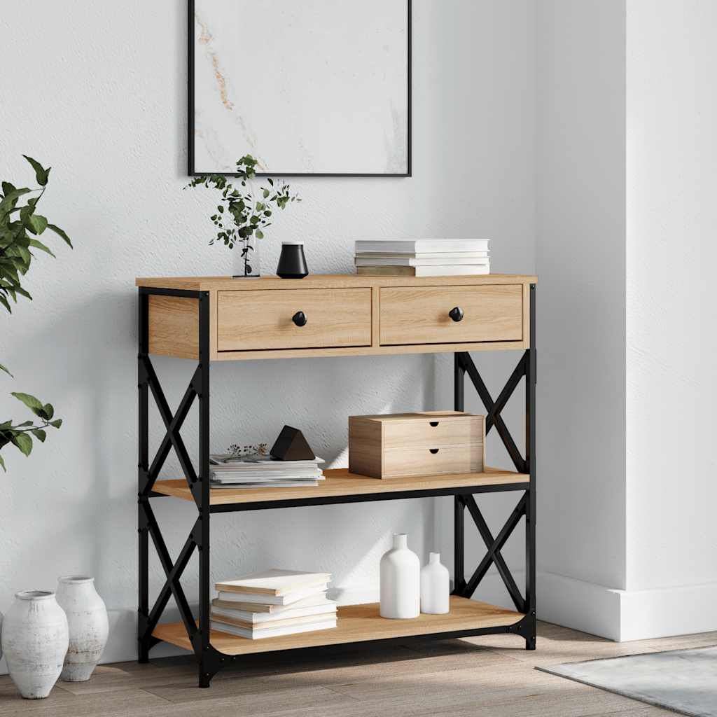 E-shop vidaXL Konzolový stolík dub sonoma 75x28x75 cm kompozitné drevo