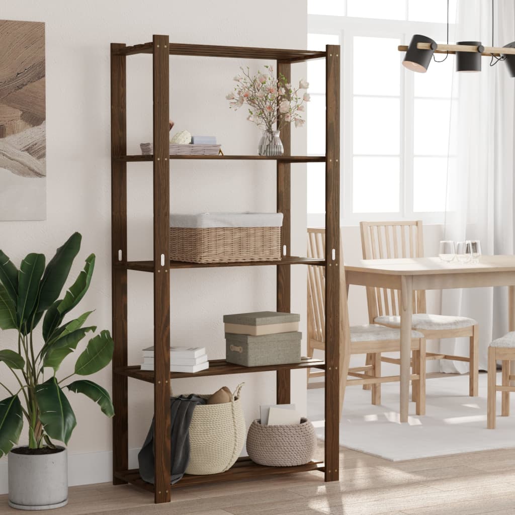 E-shop vidaXL Regál s 5 policami hnedý 80x38x170 cm borovicový masív