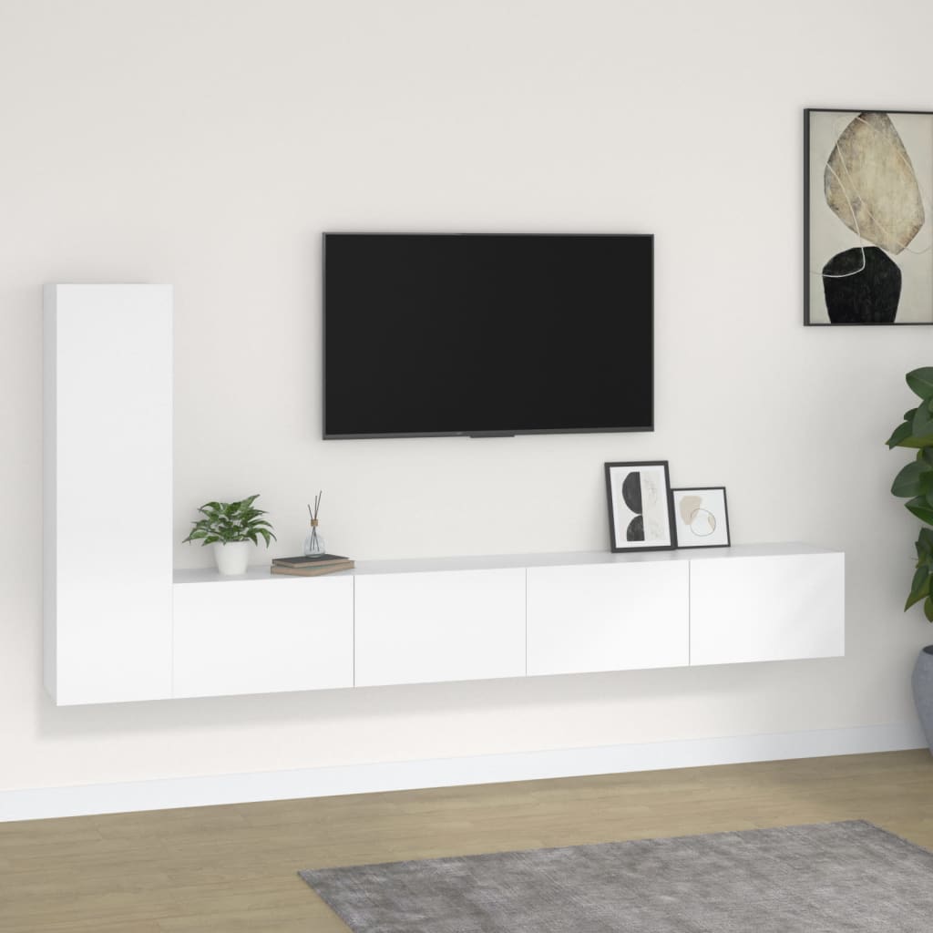 E-shop vidaXL 3-dielna súprava TV skriniek biela spracované drevo