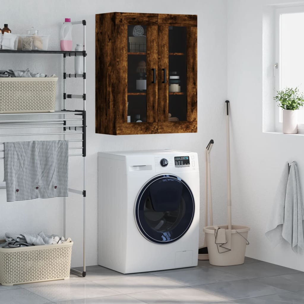 E-shop vidaXL Nástenná skrinka dymový dub 69,5x34x90 cm