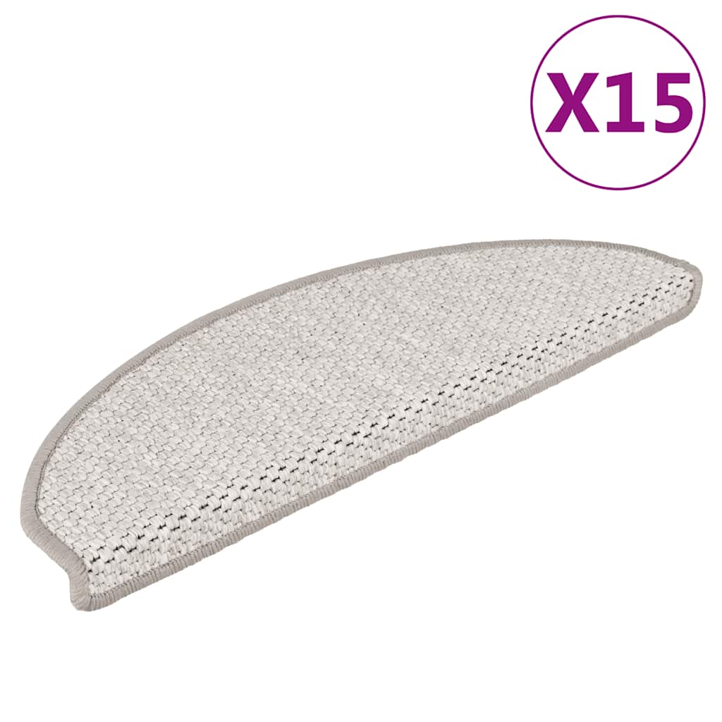 E-shop vidaXL Samolepiace nášľapy na schody, sisalový vzhľad 15 ks 65x21x4 cm