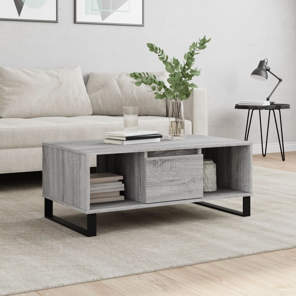 E-shop vidaXL Konferenčný stolík sivý dub sonoma 90x50x36,5 spracované drevo