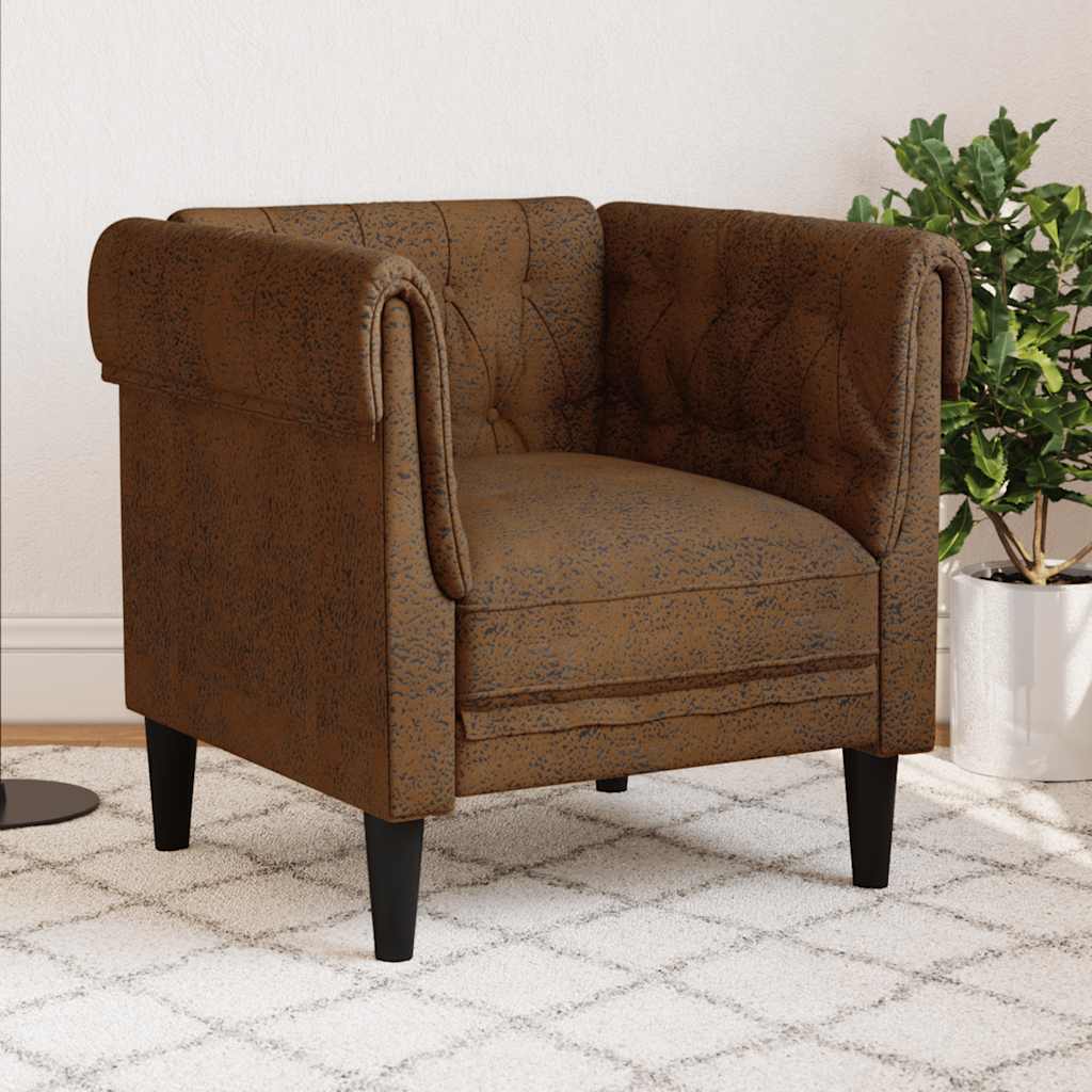 E-shop vidaXL Pohovka Chesterfield hnedá látka