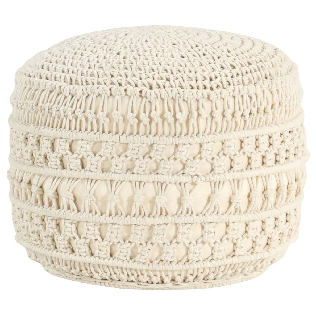 E-shop vidaXL Ručne vyrobená taburetka macrame 45x30 cm, bavlna
