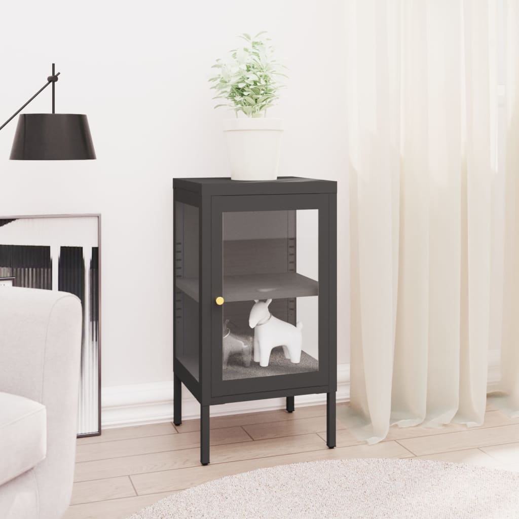 E-shop vidaXL Komoda antracitová 38x35x70 cm kov a sklo